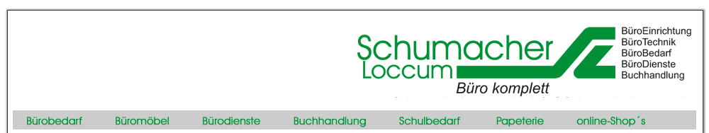 Schumacher Loccum - B�ro komplett B�roeinrichtung, B�robedarf, B�roDienste, Buchhandlung, Schulbedarf, Papeterie, online-Shops in Rehburg-Loccum